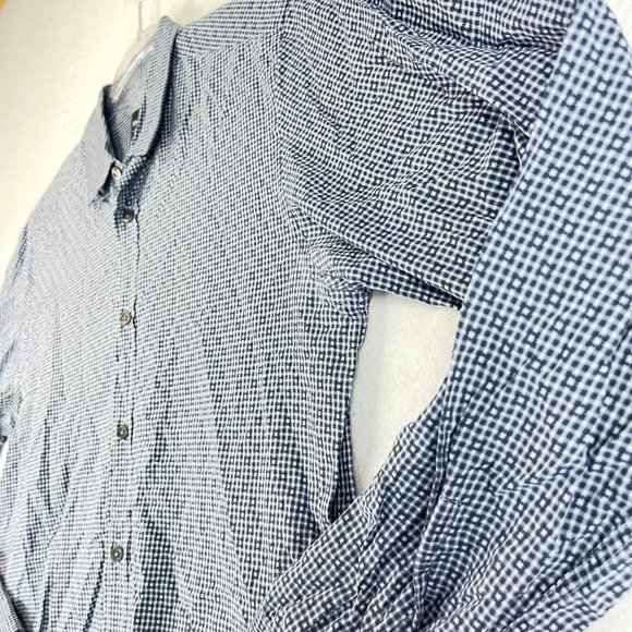 BOSS HUGO BOSS Mens L Blue Patterned Long Sleeve Button Down Shirt - Picture 3 of 14
